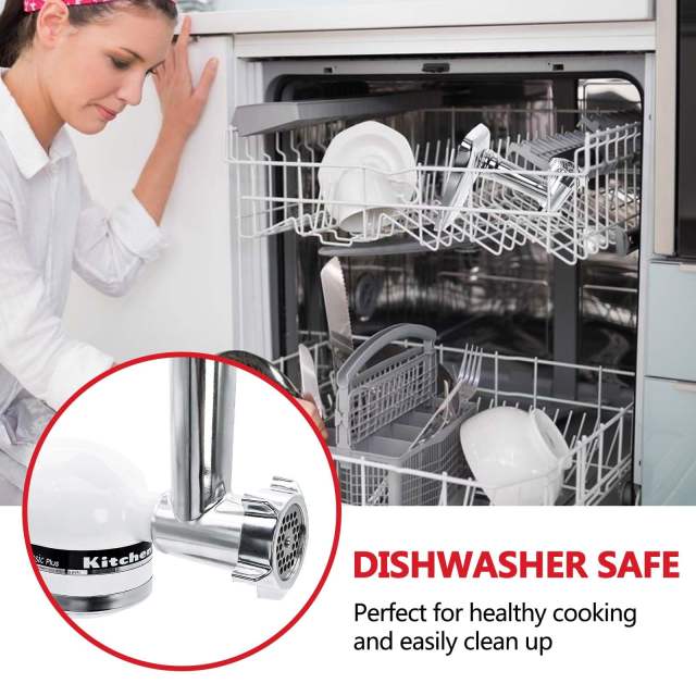 Metal Grinder Attachment Compatible with KitchenAid Stand Mixers, Meat Grinder Accessories Including Grinder Plates, Grinder Blades, Sausage Tubes, Burger Patty Presses.