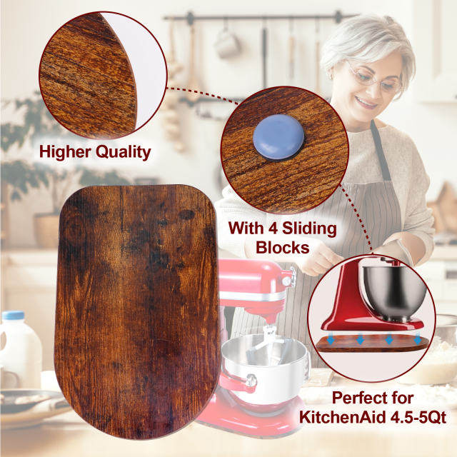 Wooden Mixer Slider Compatible with KitchenAid 4.5&5 Quart Tilt-Head Stand Mixer