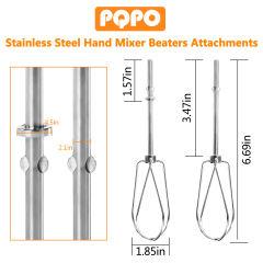 Hand Mixer Beaters Stainless Steel Attachments Compatible with kitchenAid Hand Mixer