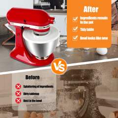 Silicone Mixers Bowl Cover Compatible with KitchenAid 4.5-5 Quart Tilt-Head Stand Mixers Bowl (White)