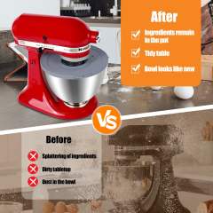 Silicone Mixers Bowl Cover Compatible with KitchenAid 4.5-5 Quart Tilt-Head Stand Mixers Bowl (Grey)