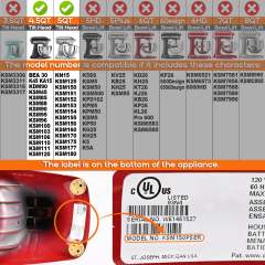 Silicone Mixers Bowl Cover Compatible with KitchenAid 4.5-5 Quart Tilt-Head Stand Mixers Bowl (White)