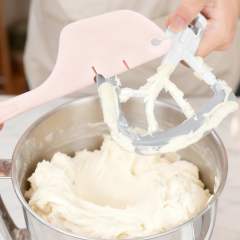 12-Inch Silicone Spatula Mixer Beater Scraper Compatible with KitchenAid Stand Mixer Attachments,Works on Flat Beaters, Whisks, Dough Hooks (Black)