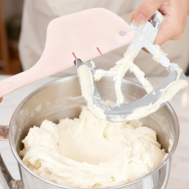 12-Inch Silicone Spatula Mixer Beater Scraper Compatible with KitchenAid Stand Mixer Attachments,Works on Flat Beaters, Whisks, Dough Hooks (Black)