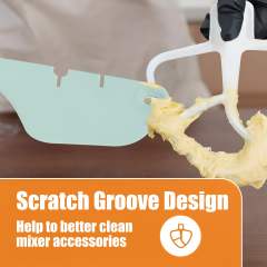 12-Inch Silicone Spatula Mixer Beater Scraper Compatible with KitchenAid Stand Mixer Attachments,Works on Flat Beaters, Whisks, Dough Hooks (Red)