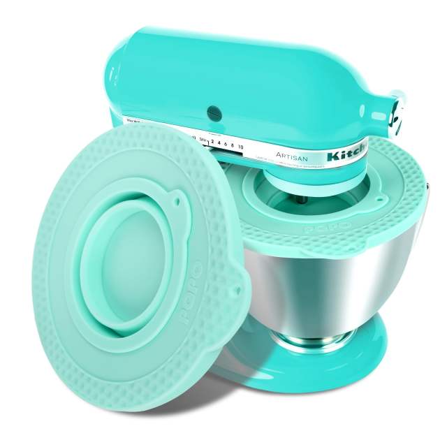 Silicone Mixers Bowl Cover Compatible with KitchenAid 4.5-5 Quart Tilt-Head Stand Mixers Bowl,with Collapsible Small Bowl(Green)