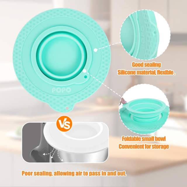 Silicone Mixers Bowl Cover Compatible with KitchenAid 4.5-5 Quart Tilt-Head Stand Mixers Bowl,with Collapsible Small Bowl(Green)