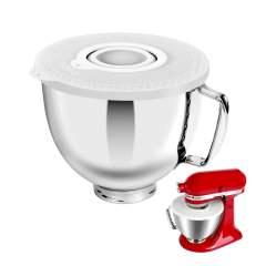 5 Quart Stainless Steel Mixer Bowl Set Compatible with KitchenAid 4.5-5 Quart Tilt-Head Stand Mixers,5 Quart mixing bowl replacement with Lid (Bowl＋White Cover）