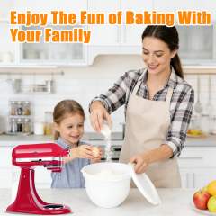 Silicone Liners Compatible with KitchenAid 4.5-5 Quart Tilt-Head mixer Bowl ,3 Liners with Lids