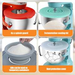 Silicone Mixer Bowl Cover Compatible with KitchenAid 6-7 Quart Bowl-Lift Stand Mixers, Mixing Bowl Lid Dustproof and Splash-Proof(Grey)