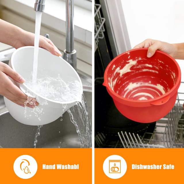 Silicone Liners Compatible with KitchenAid 4.5-5 Quart Tilt-Head mixer Bowl ,3 Liners with Lids
