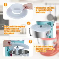 Silicone Mixer Bowl Cover Compatible with KitchenAid 6-7 Quart Bowl-Lift Stand Mixers, Mixing Bowl Lid Dustproof and Splash-Proof(Red)