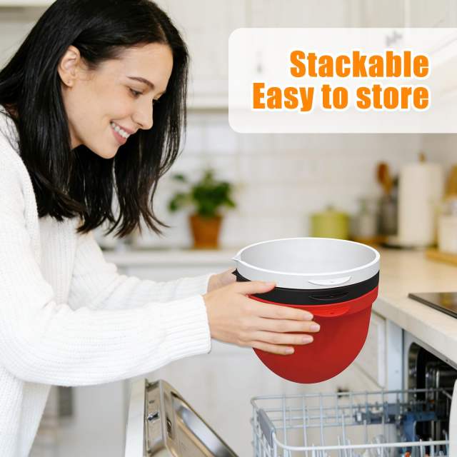 Silicone Liners Compatible with KitchenAid 4.5-5 Quart Tilt-Head mixer Bowl ,3 Liners with Lids