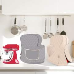 Stand Mixer Cover Compatible with KitchenAid 3.5-5 Quart Tilt-Head Mixer, Quilted Waterproof Appliance Dust Protector with Storage Pocket(Khaki)