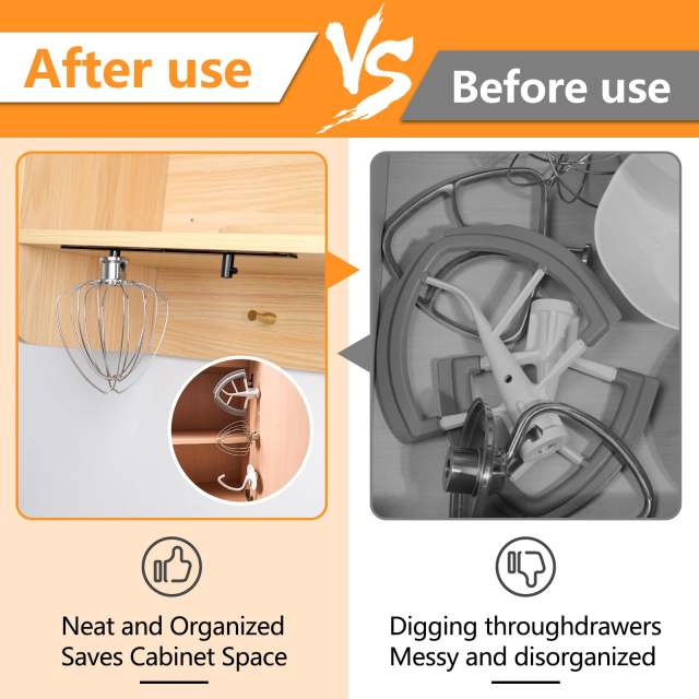 4 Pack Stand Mixer Attachment Holder Organizer Compatible with KitchenAid Mixer Accessories, for Storage and Organization of Your Kitchen Aid Attachments(Transparently)