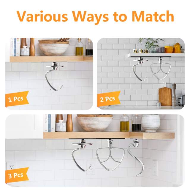 4 Pack Stand Mixer Attachment Holder Organizer Compatible with KitchenAid Mixer Accessories, for Storage and Organization of Your Kitchen Aid Attachments(Transparently)