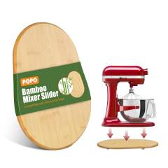 Bamboo Mixer Slider Compatible With Kitchenaid Stand Mixer,Easy-To-Move, Countertop-Protecting Mixer Accessories