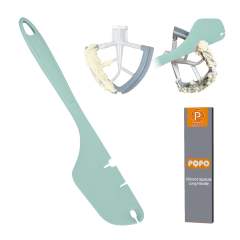 12-Inch Silicone Spatula Mixer Beater Scraper Compatible with KitchenAid Stand Mixer Attachments,Works on Flat Beaters, Whisks, Dough Hooks (Green)