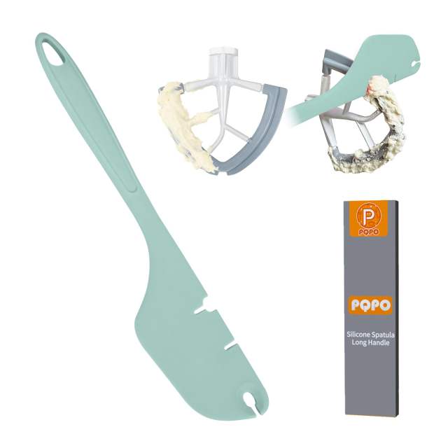 12-Inch Silicone Spatula Mixer Beater Scraper Compatible with KitchenAid Stand Mixer Attachments,Works on Flat Beaters, Whisks, Dough Hooks (Green)