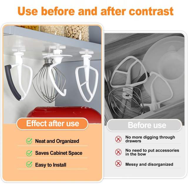 Stand Mixer Attachment Holders Compatible with Kitchenaid Mixer Accessories, for Storage Organize Your Kitchen Aid Attachments(Transparently)