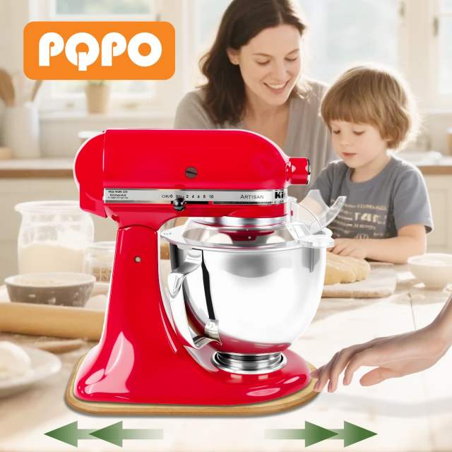 Bamboo Mixer Slider Compatible With Kitchenaid Stand Mixer,Easy-To-Move, Countertop-Protecting Mixer Accessories