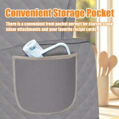 Stand Mixer Cover Compatible with KitchenAid 6/7/8 Quart Bowl-Lift Mixer, Quilted Waterproof Appliance Dust Protector with Storage Pocket(Gery)