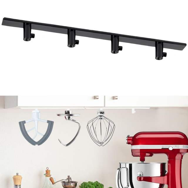 PQPO 4 Pack Stand Mixer Attachment Holder Organizer Compatible with KitchenAid Mixer Accessories, for Storage and Organization of Your Kitchen Aid Attachments(Black)