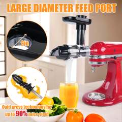 Masticating Juicer Attachment Compatible with KitchenAid Stand Mixers, Cold Press Juicer Accessory with Clean Brush, High Juice Yield