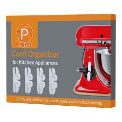 4 Pack Cord Organizer for Kitchen Appliances, Stick On Appliance Wire Organizer Wire Wrapper for Kitchen Appliances Stand Mixers (White)