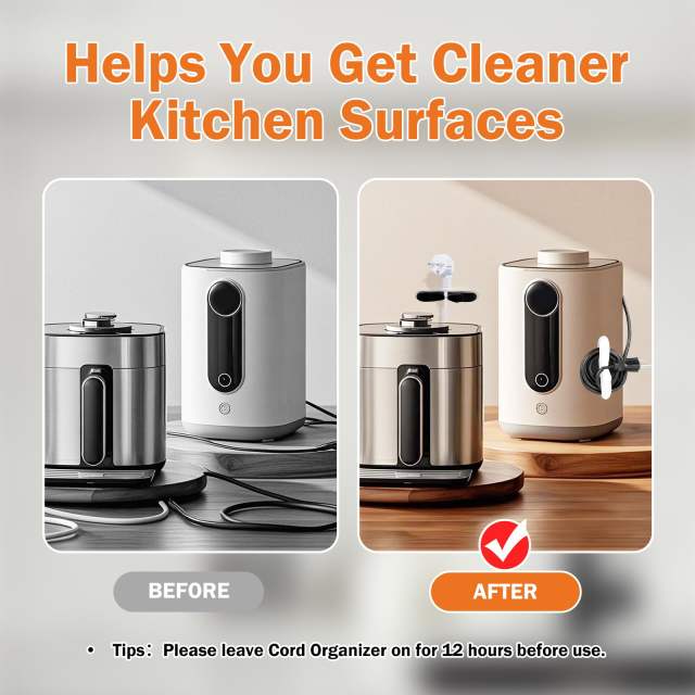 4 Pack Cord Organizer for Kitchen Appliances, Stick On Appliance Wire Organizer Wire Wrapper for Kitchen Appliances Stand Mixers (Gray)