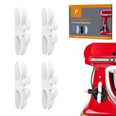 4 Pack Cord Organizer for Kitchen Appliances, Stick On Appliance Wire Organizer Wire Wrapper for Kitchen Appliances Stand Mixers (Transparent)