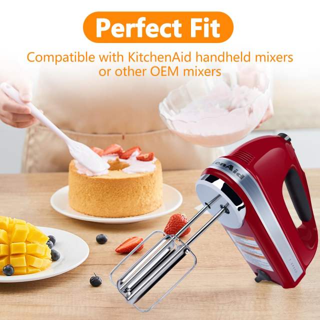 2 Pcs Hand Mixer Beaters Stainless Steel Attachments Compatible with kitchenAid Hand Mixer,Hand Mixers Replacement Parts