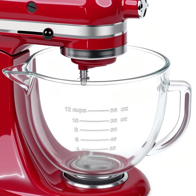 5 Quart Glass Mixing Bowls Compatible with 4.5&5 KitchenAid Stand Mixer,Allows Placing it in the Refrigerator