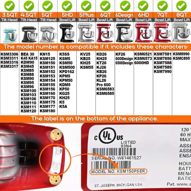 Juicer Attachment Compatible with KitchenAid Stand Mixer 3.5-8QT, Fits Most Tilt-Head & Bowl-Lift Models Including KSM150, KSM95, KSM3306, Citrus Juicer Accessory,Dishwasher Safe (Orange)