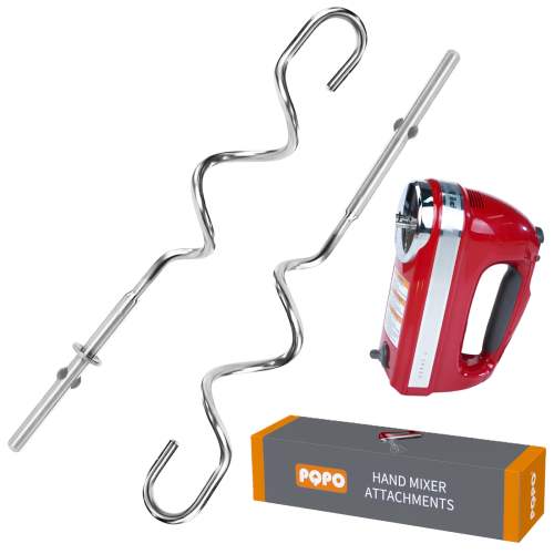 2 Pcs Hand Mixer Dough Hook Stainless Steel Attachments Compatible with kitchenAid Hand Mixer,Hand Mixer Replacement Attachments