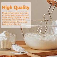 2 Pcs Hand Mixer Dough Hook Stainless Steel Attachments Compatible with kitchenAid Hand Mixer,Hand Mixer Replacement Attachments