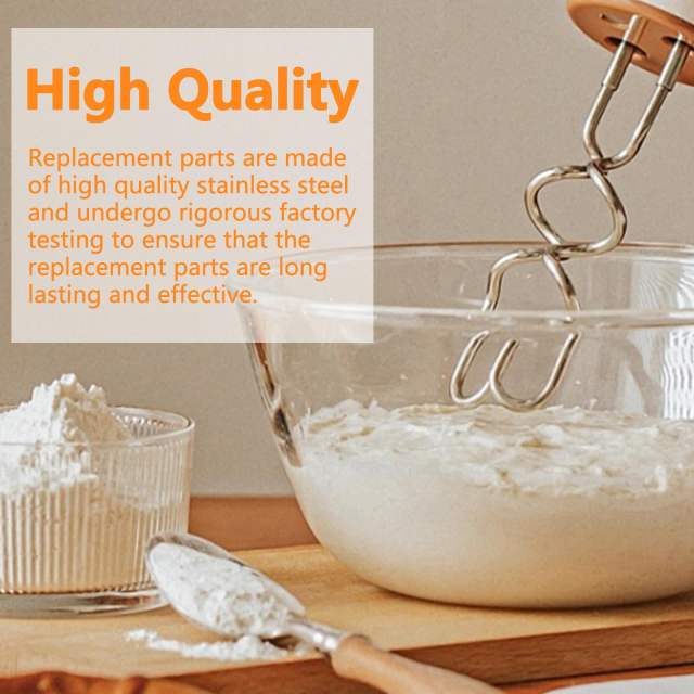 2 Pcs Hand Mixer Dough Hook Stainless Steel Attachments Compatible with kitchenAid Hand Mixer,Hand Mixer Replacement Attachments