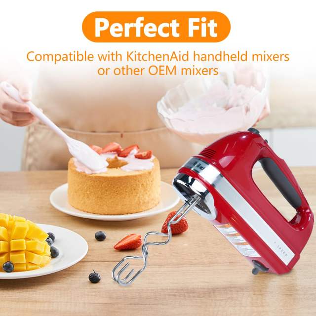 2 Pcs Hand Mixer Dough Hook Stainless Steel Attachments Compatible with kitchenAid Hand Mixer,Hand Mixer Replacement Attachments