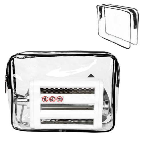 PQPO Transparent Stand Mixer Attachment Storage Bag, Dustproof Kitchen Organizer for Mixer Accessories, Clear PVC Zipper Pouch with Breathable Holes, Fits Most Brands, Easy to Clean, Space Saving