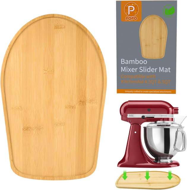 Bamboo Mixer Slider Compatible with KitchenAid 4.5/5 Quart Tilt-Head Stand Mixer
