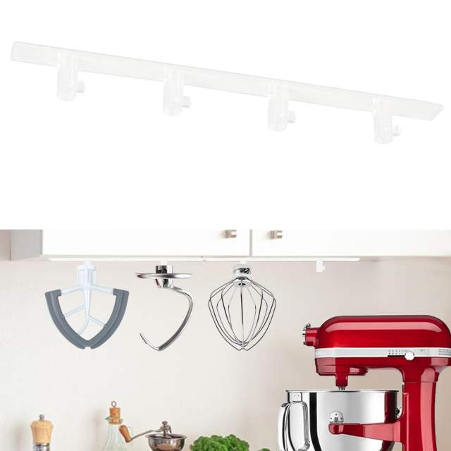 PQPO 4 Pack Stand Mixer Attachment Holder Organizer Compatible with KitchenAid Mixer Accessories, for Storage and Organization of Your Kitchen Aid Attachments (White)