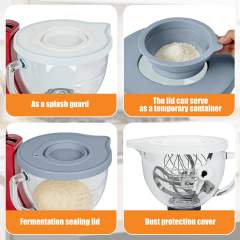 Replacement Bowl Compatible with KitchenAid K5GB 4.5-5-Quart Glass Bowl | Durable Splash Guard with Easy Pour Feature | Cost-Effective Mixer Accessory
