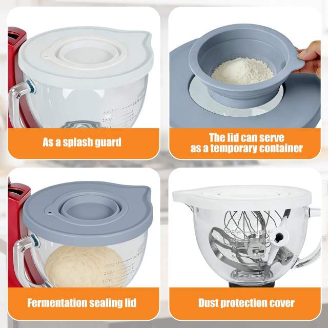Replacement Bowl Compatible with KitchenAid K5GB 4.5-5-Quart Glass Bowl | Durable Splash Guard with Easy Pour Feature | Cost-Effective Mixer Accessory