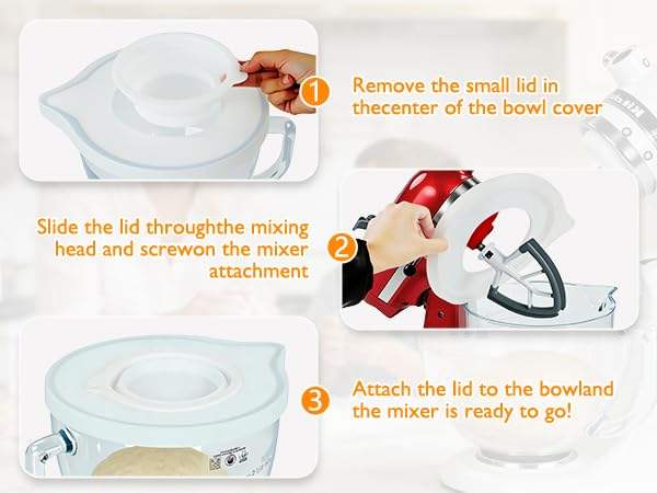 Replacement Bowl Compatible with KitchenAid K5GB 4.5-5-Quart Glass Bowl | Durable Splash Guard with Easy Pour Feature | Cost-Effective Mixer Accessory