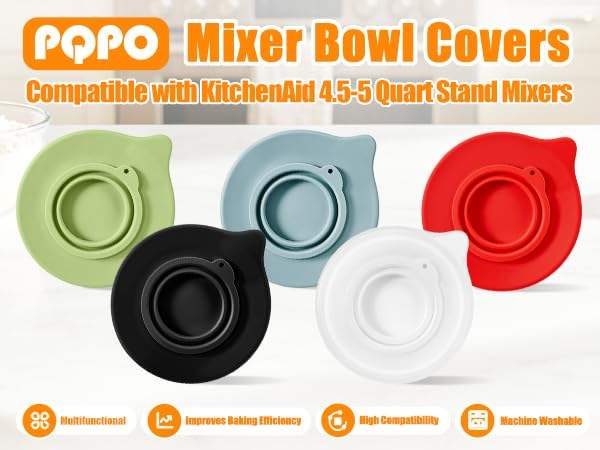 Replacement Bowl Compatible with KitchenAid K5GB 4.5-5-Quart Glass Bowl | Durable Splash Guard with Easy Pour Feature | Cost-Effective Mixer Accessory