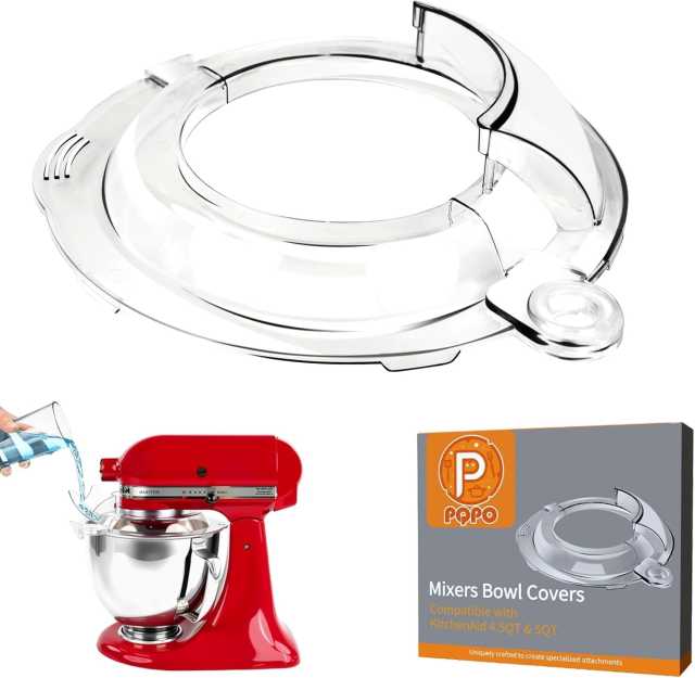 PQPO Pouring Shield Compatible KitchenAid Tilt Head 4.5-5Quart Mixer,Fully Enclosed Foldable Lid Mixer Bowl Cover