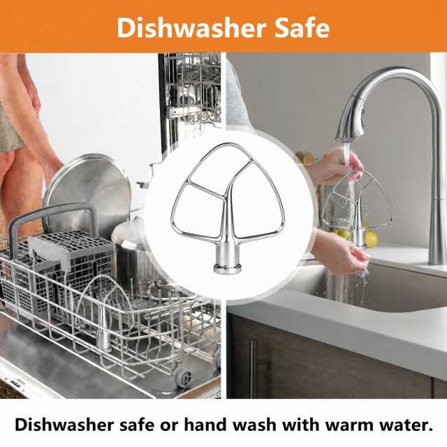 Stainless Steel Paddle Compatible with KitchenAid 4.5-5 Quart Tilt-Head Stand Mixers