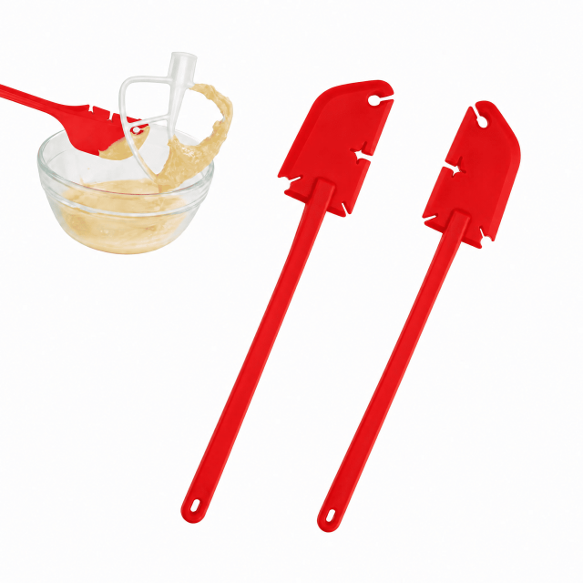 2 Pack Stand Mixer Bowl Scraper Spatula, Food?Safe Silicone Baking Scraper for Removing Residue From Mixer Attachments(Red)