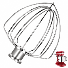 Upgraded Stainless Steel 6-Wire Whip Attachment Compatible with KitchenAid 6 Quart Bowl-Lift Stand Mixer,Dishwasher Safe