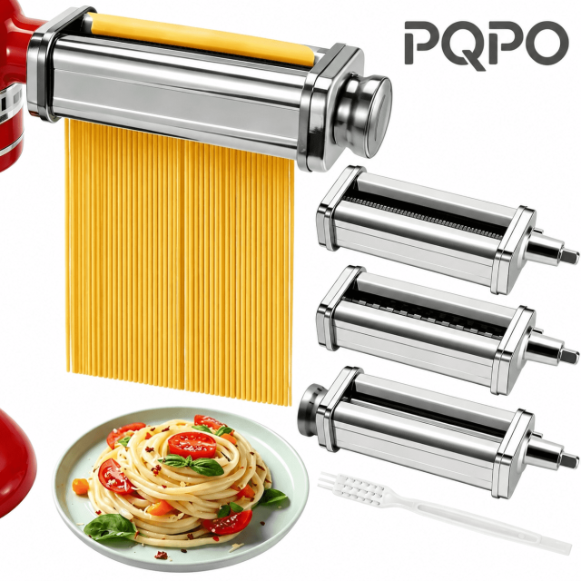 PQPO 3-Piece Pasta Maker Attachments Compatible with KitchenAid Stand Mixers